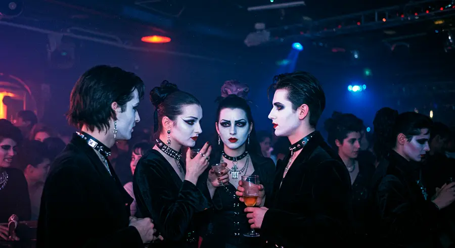 La DJ y productora chilena Valesuchi sentada en su estudio de producción musical en Santiago, rodeada de equipos electrónicos y decoraciones personales.